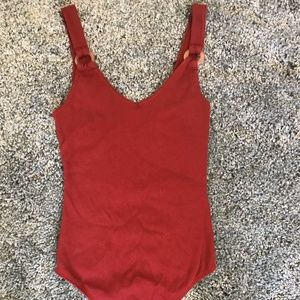 Red Tank Top Bodysuit